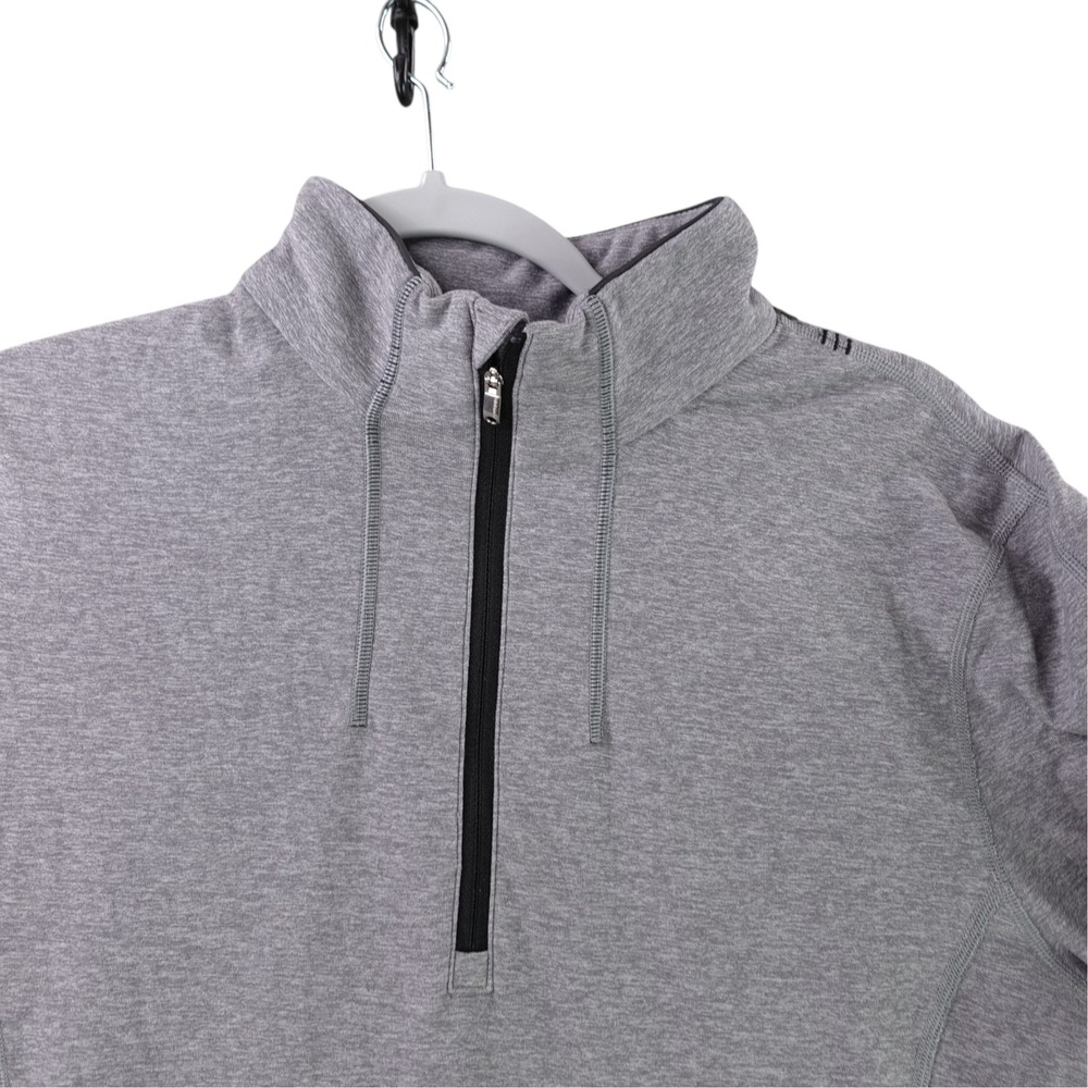 Lululemon 1/4 Zip Pullover Women Size 8 Gray Heathered Mock Neck Activewear